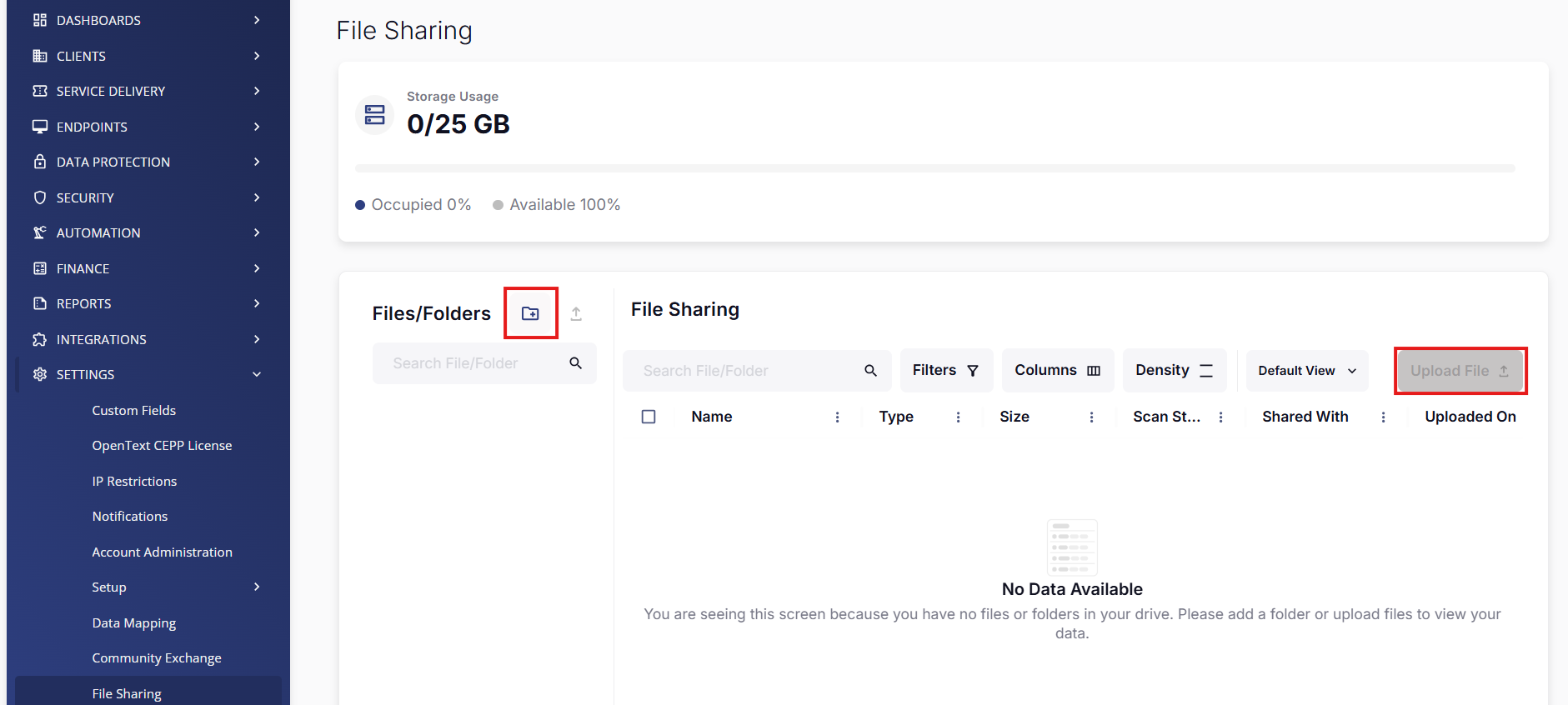 Creating the folder for installers in ConnectWise